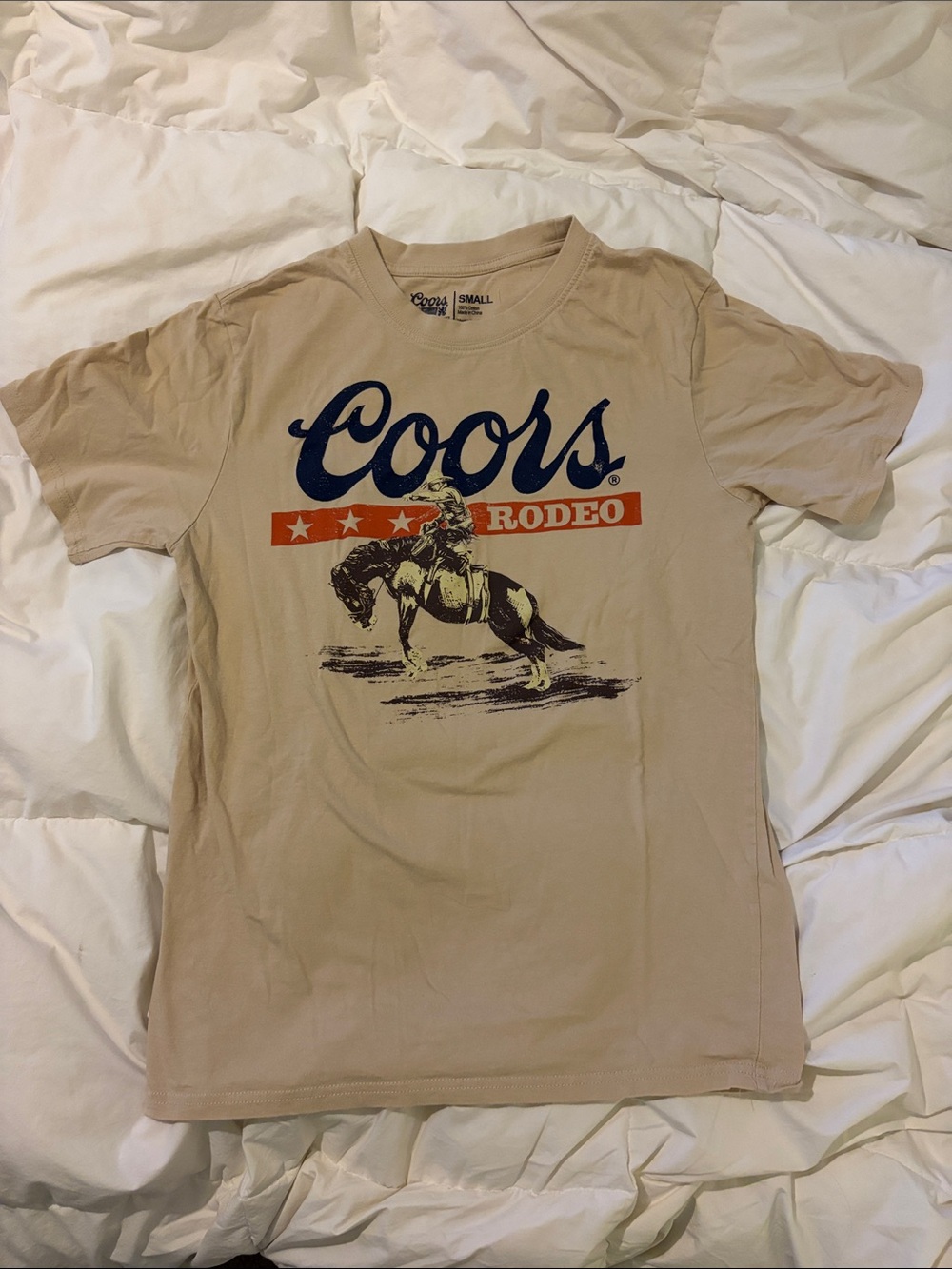 Coors Rodeo Graphic Tee - Beige Short Sleeve Women's Tee